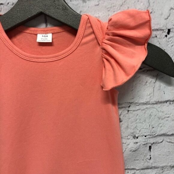 Baby Girl Peach/Coral Romper  - Picture 3 of 4